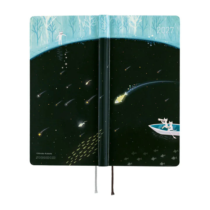 Hobonichi Paper Default Hobonichi Techo 2027 Weeks Planner | Hiroko Kubota: Meteor Shower in the Light Blue Forest