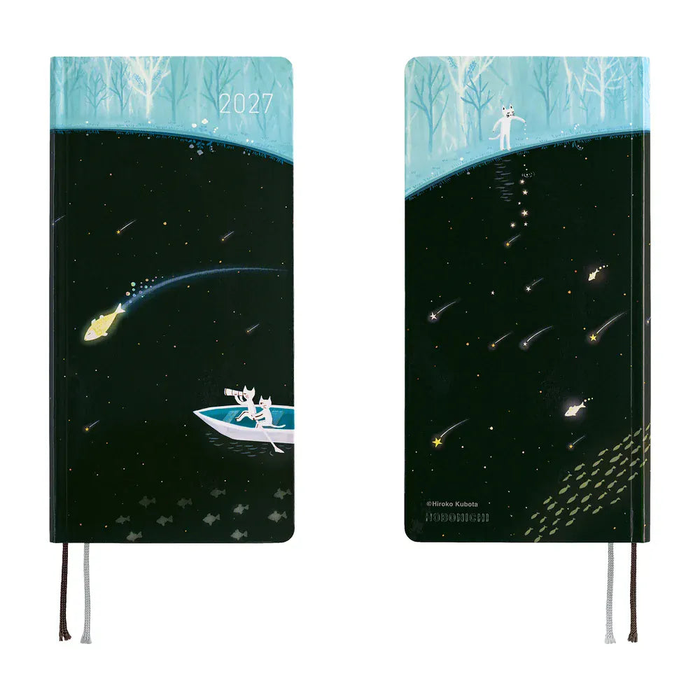Hobonichi Paper Default Hobonichi Techo 2027 Weeks Planner | Hiroko Kubota: Meteor Shower in the Light Blue Forest
