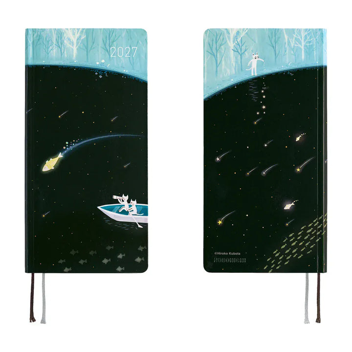 Hobonichi Paper Default Hobonichi Techo 2027 Weeks Planner | Hiroko Kubota: Meteor Shower in the Light Blue Forest