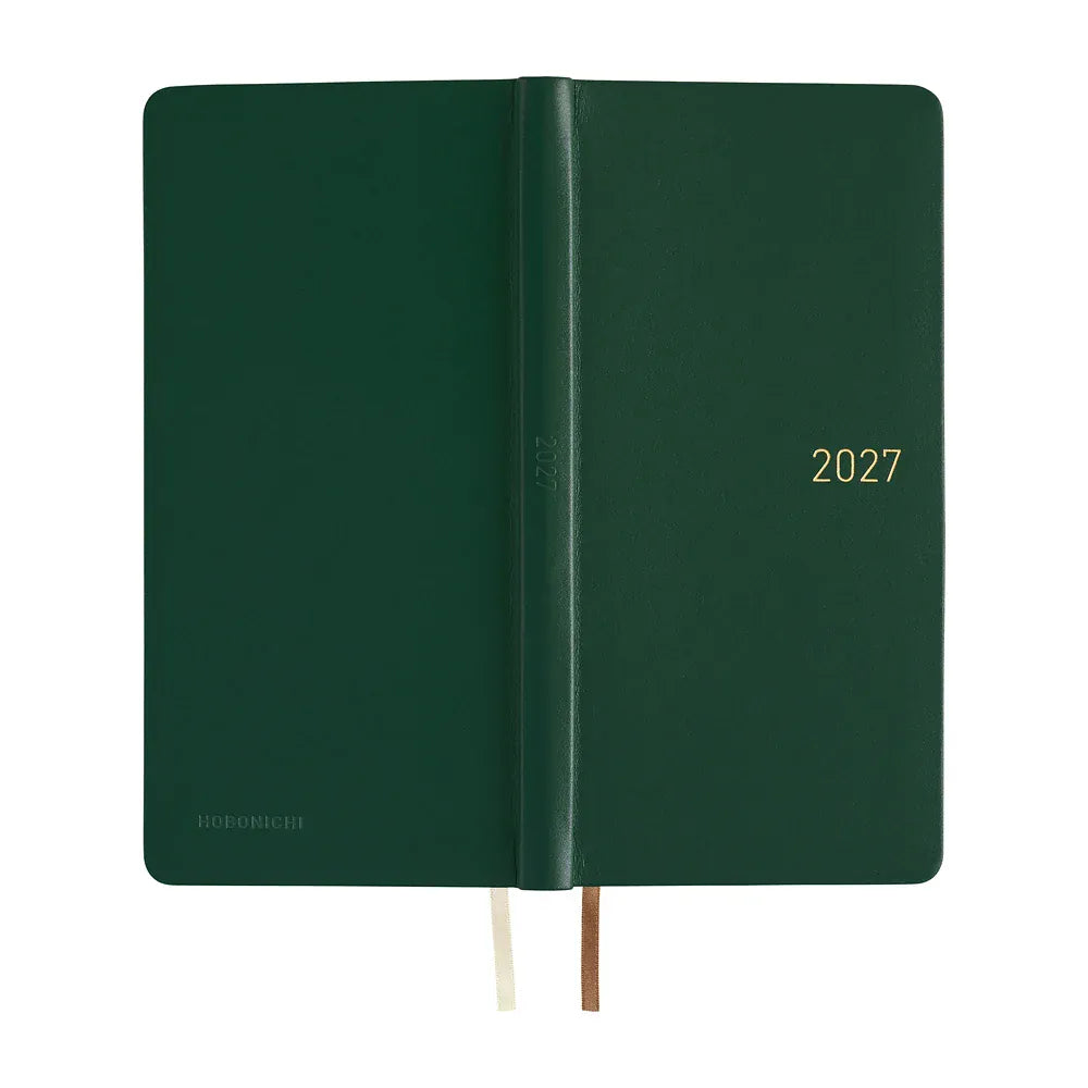 Hobonichi Paper Default Hobonichi Techo 2027 Weeks Planner | Leather: Forest Green