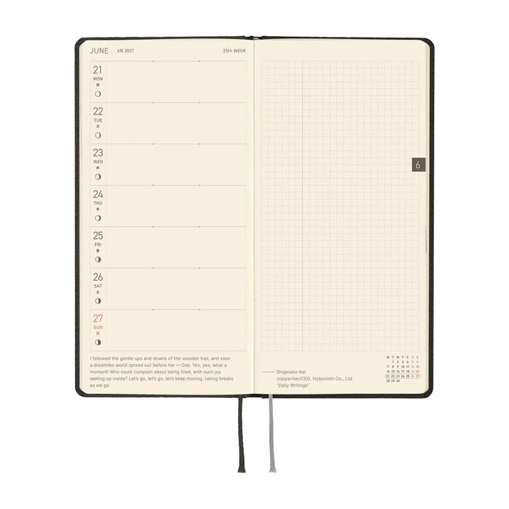 Hobonichi Paper Default Hobonichi Techo 2027 Weeks Planner | Paper Series: Black Argyle