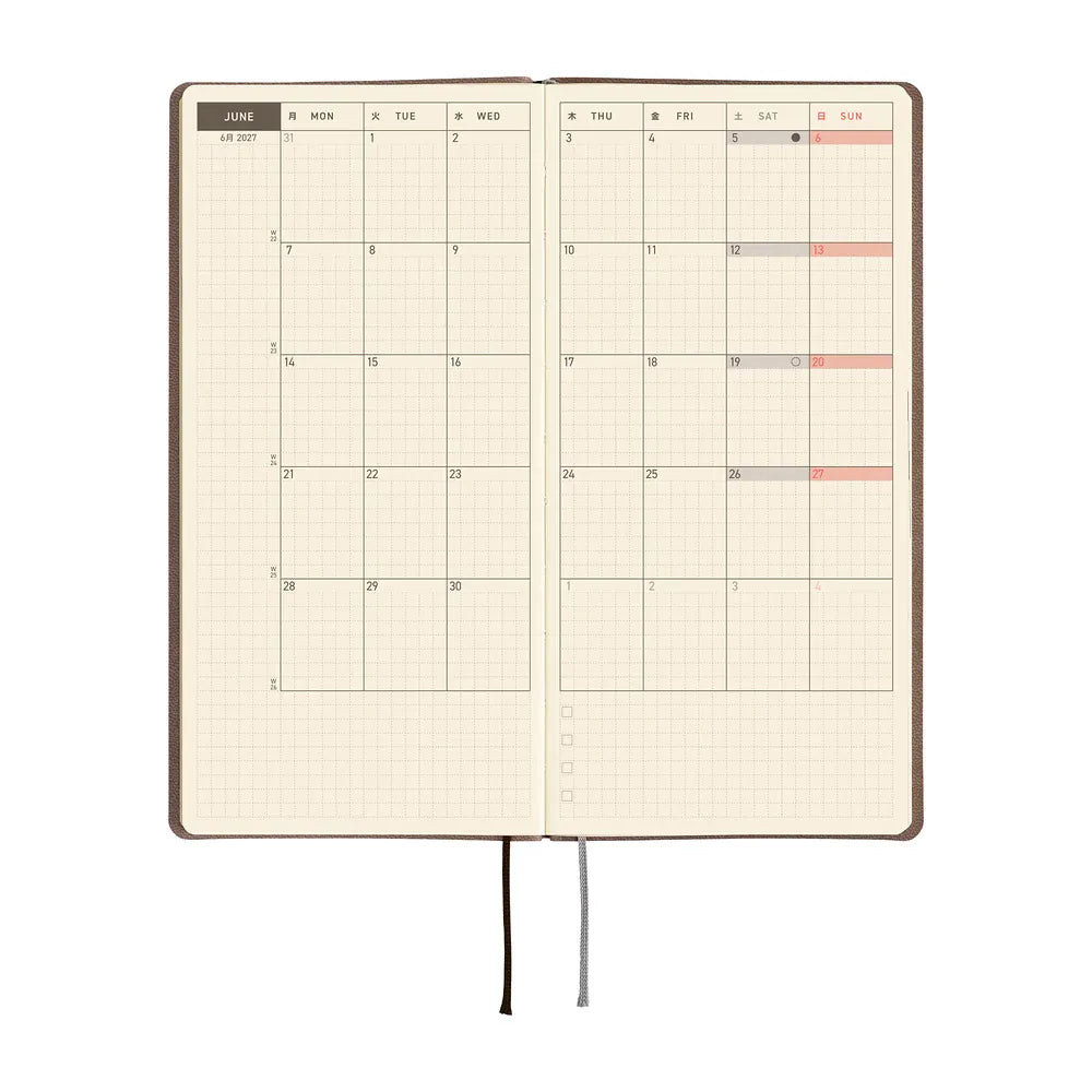 Hobonichi Paper Default Hobonichi Techo 2027 Weeks Planner | Smooth: Cafe au Lait