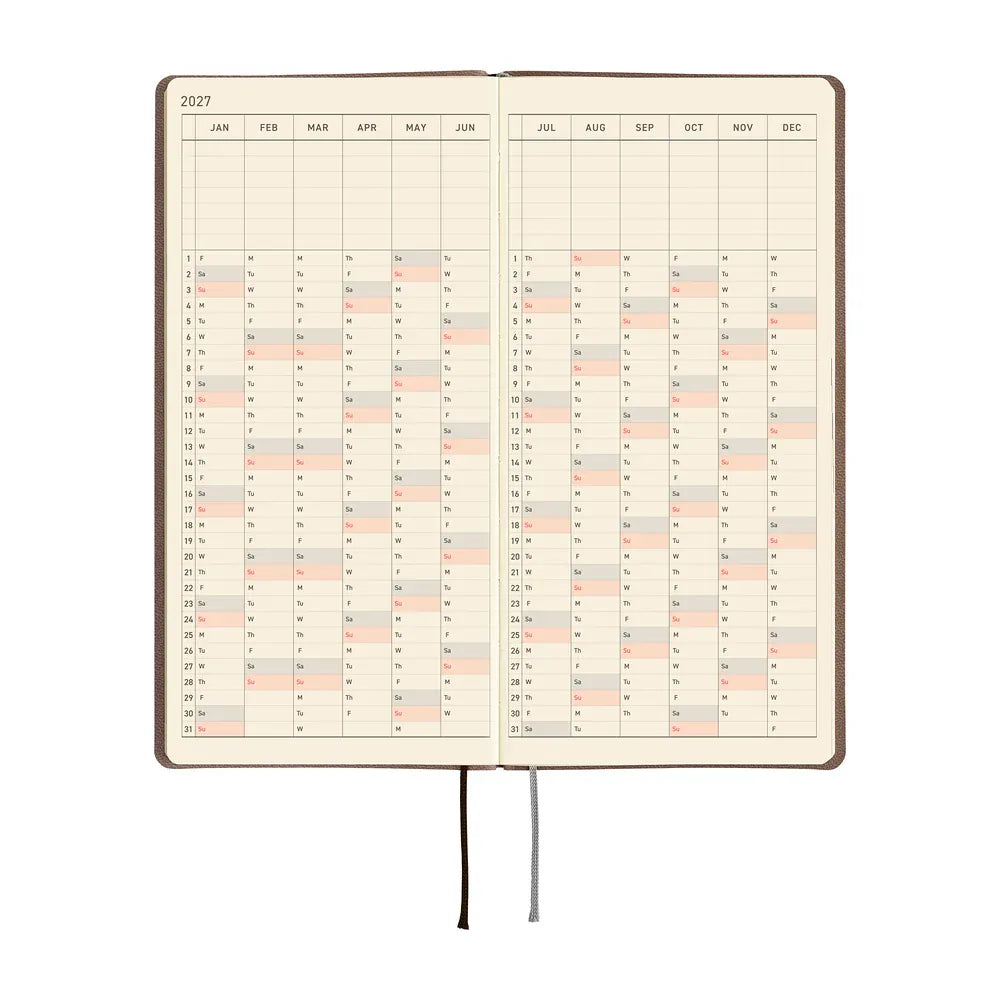 Hobonichi Paper Default Hobonichi Techo 2027 Weeks Planner | Smooth: Cafe au Lait