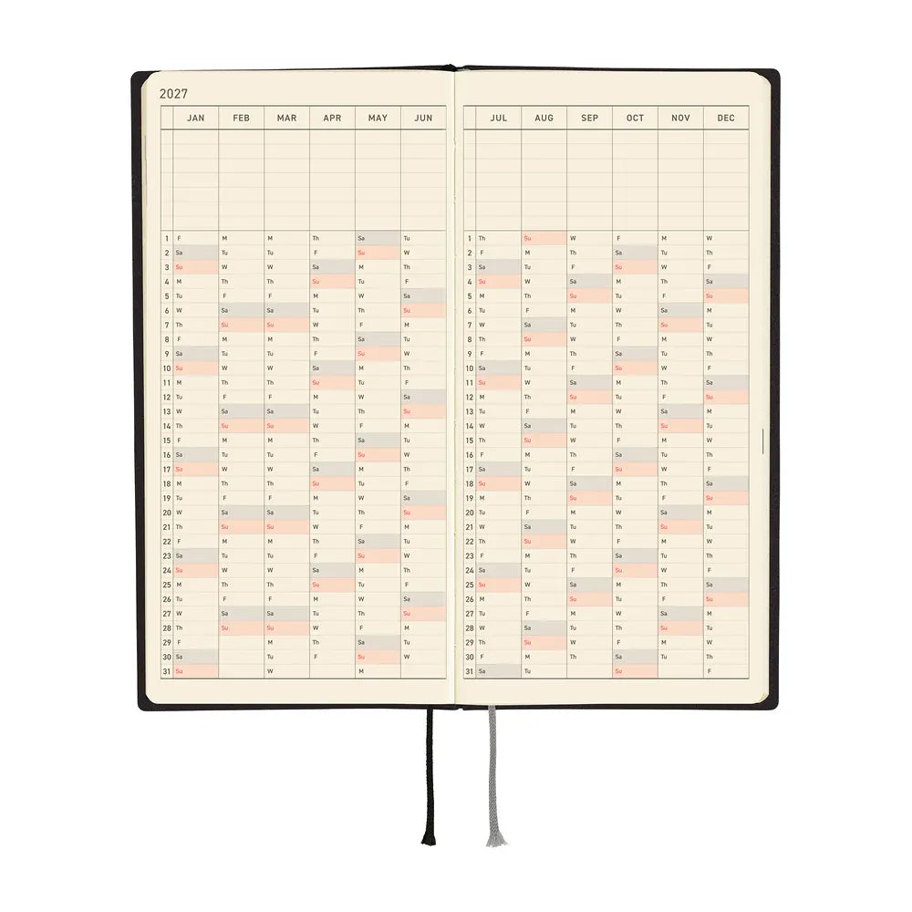 Hobonichi Paper Default Hobonichi Techo 2027 Weeks Planner | White Line: Black