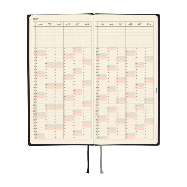 Hobonichi Paper Default Hobonichi Techo 2027 Weeks Planner | White Line: Black