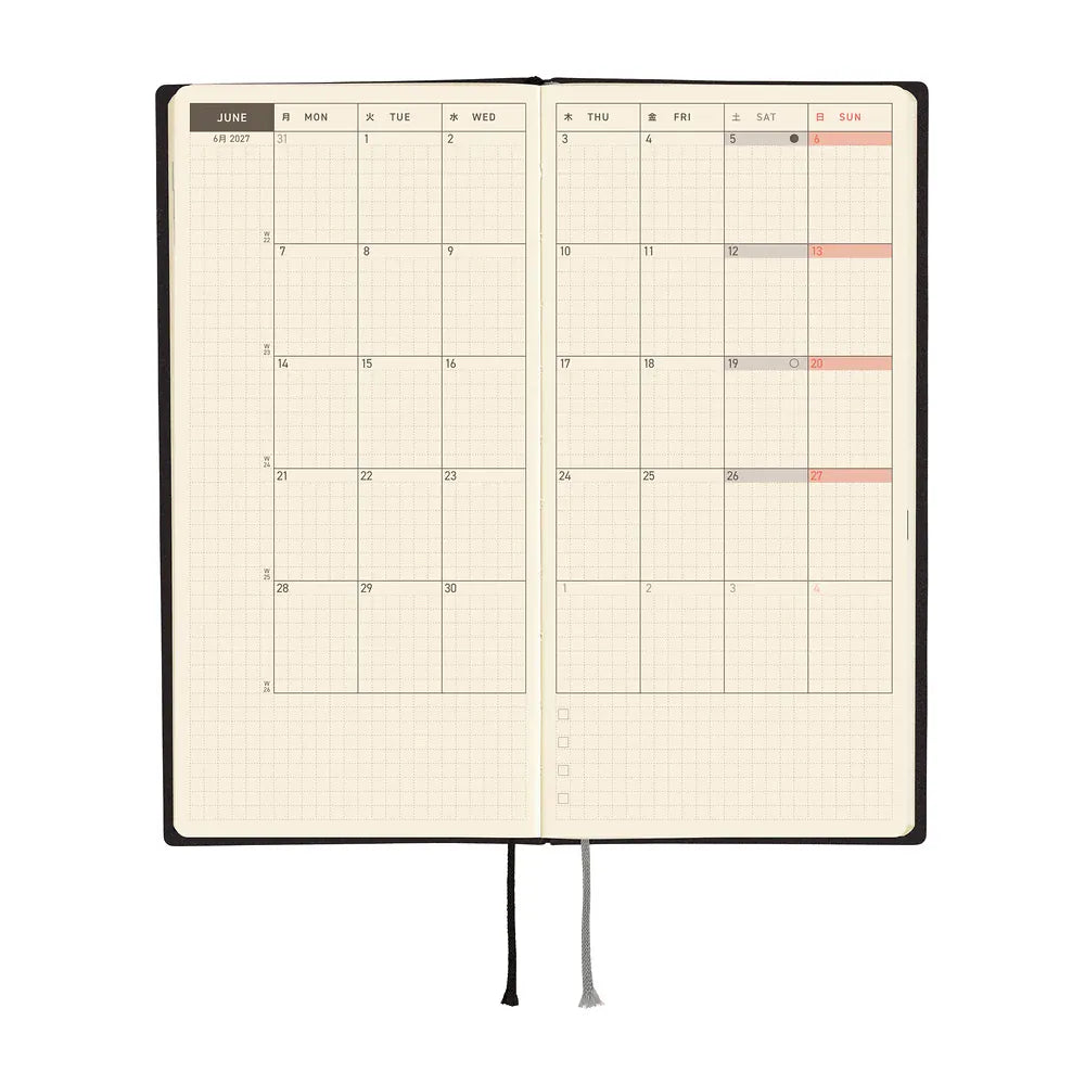 Hobonichi Paper Default Hobonichi Techo 2027 Weeks Planner | White Line: Black