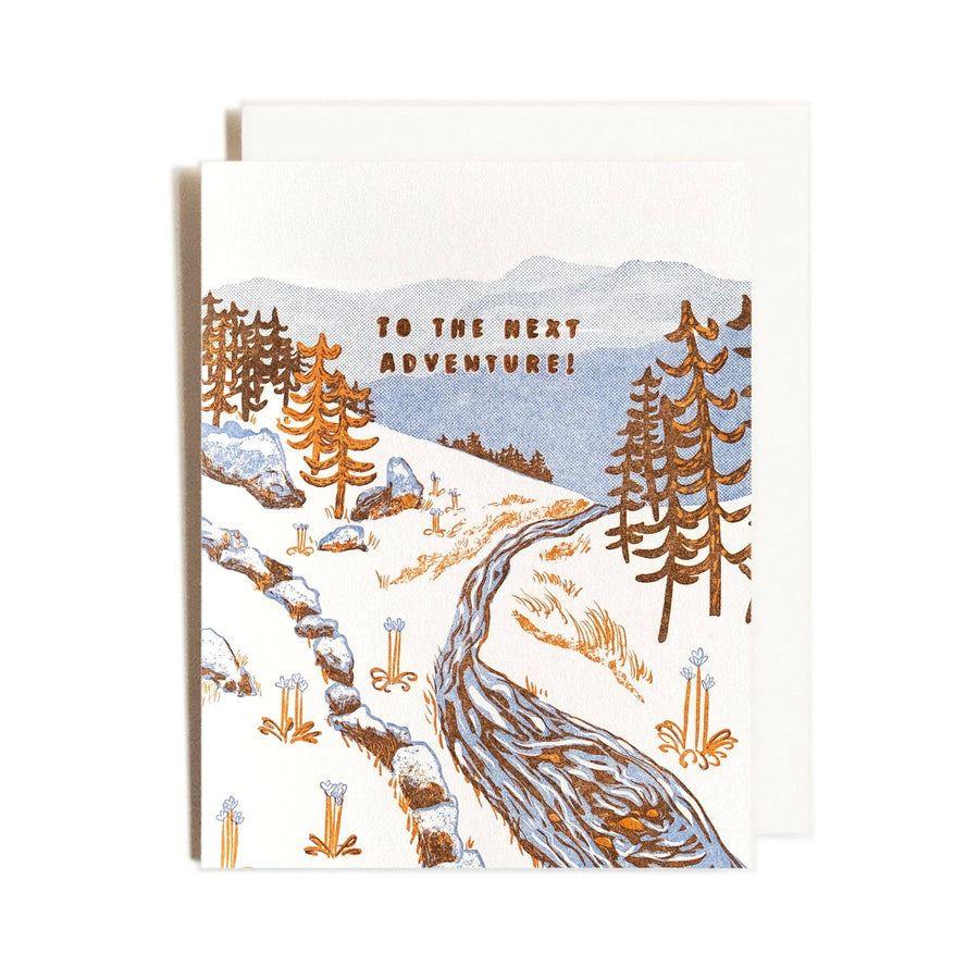 Homework Letterpress Studio Card Adventure Stream Greeting Card