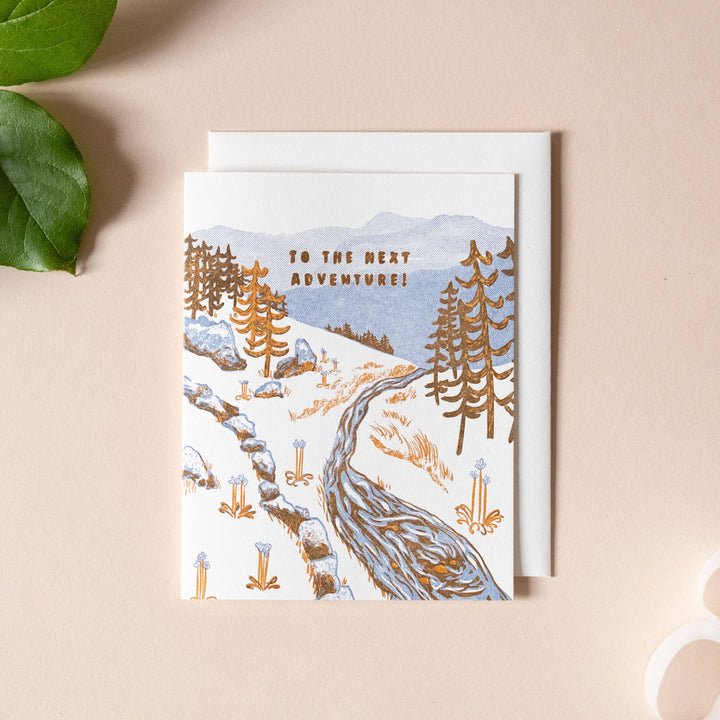 Homework Letterpress Studio Card Adventure Stream Greeting Card