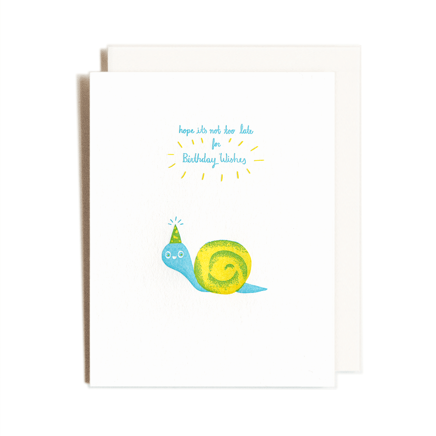 Homework Letterpress Studio Card Birthday Snail Card