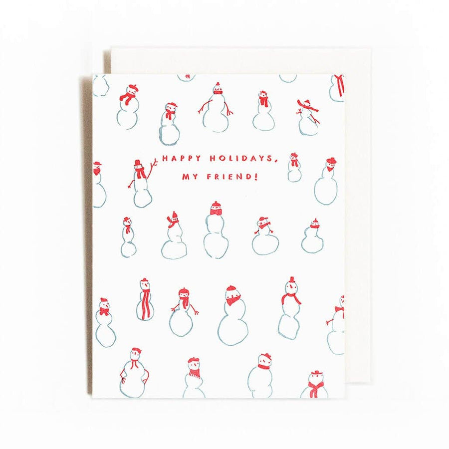 Homework Letterpress Studio Card Snowman Friend Card