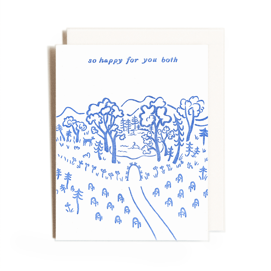 Homework Letterpress Studio Card Wedding Pond Card