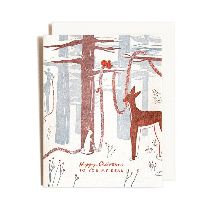 Homework Letterpress Studio Card Woodland Christmas Card