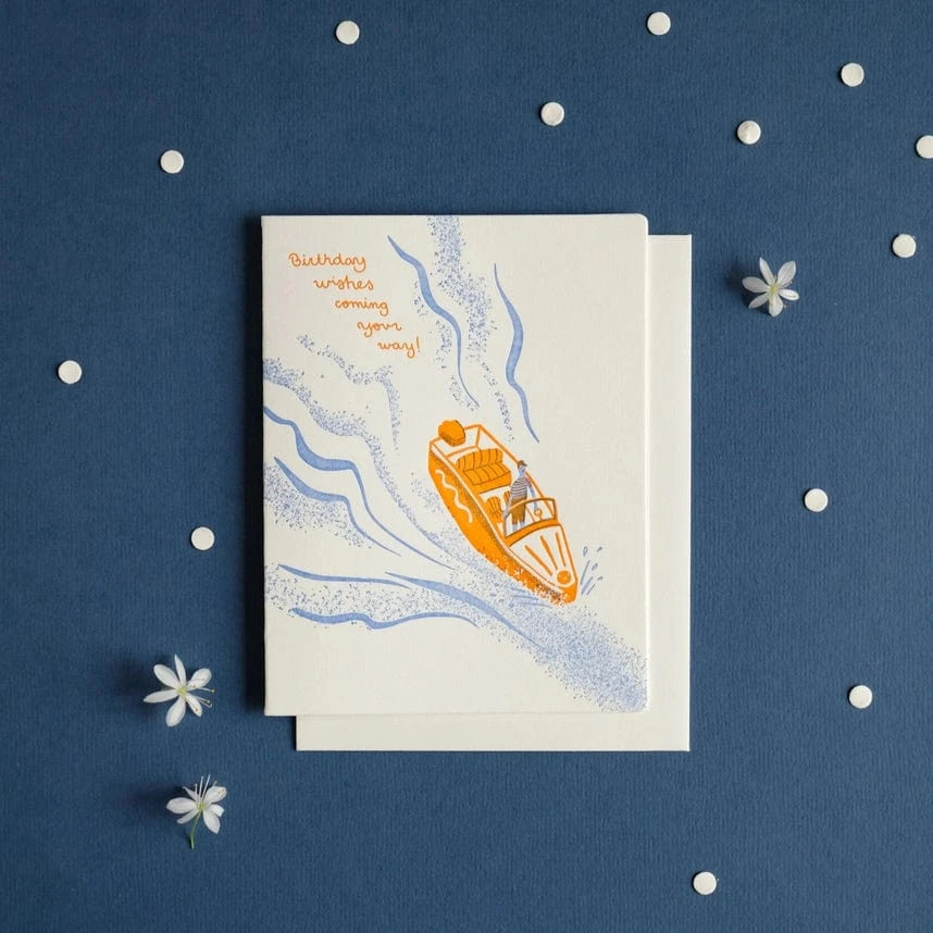 Homework Letterpress Studio Cards Birthday Boat Card