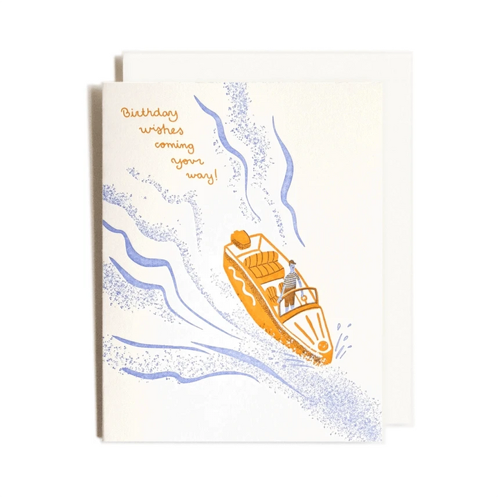 Homework Letterpress Studio Cards Birthday Boat Card