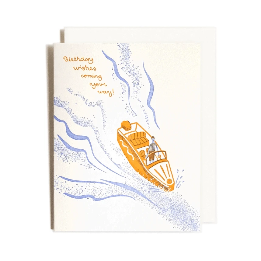 Homework Letterpress Studio Cards Birthday Boat Card