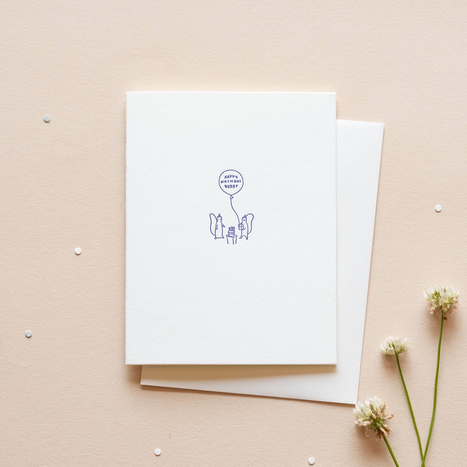 Homework Letterpress Studio Cards Birthday Buddy | Squirrel Friends | Lettepress Card