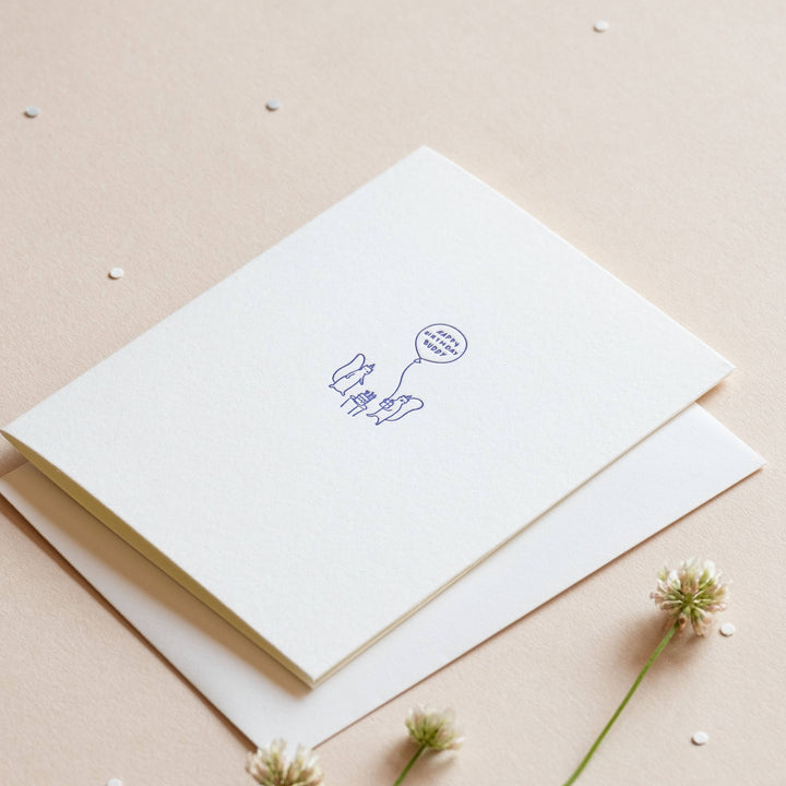 Homework Letterpress Studio Cards Birthday Buddy | Squirrel Friends | Lettepress Card