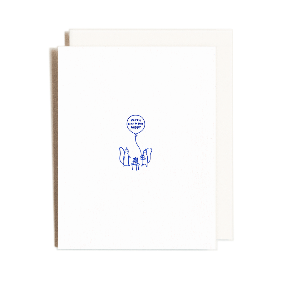 Homework Letterpress Studio Cards Birthday Buddy | Squirrel Friends | Lettepress Card