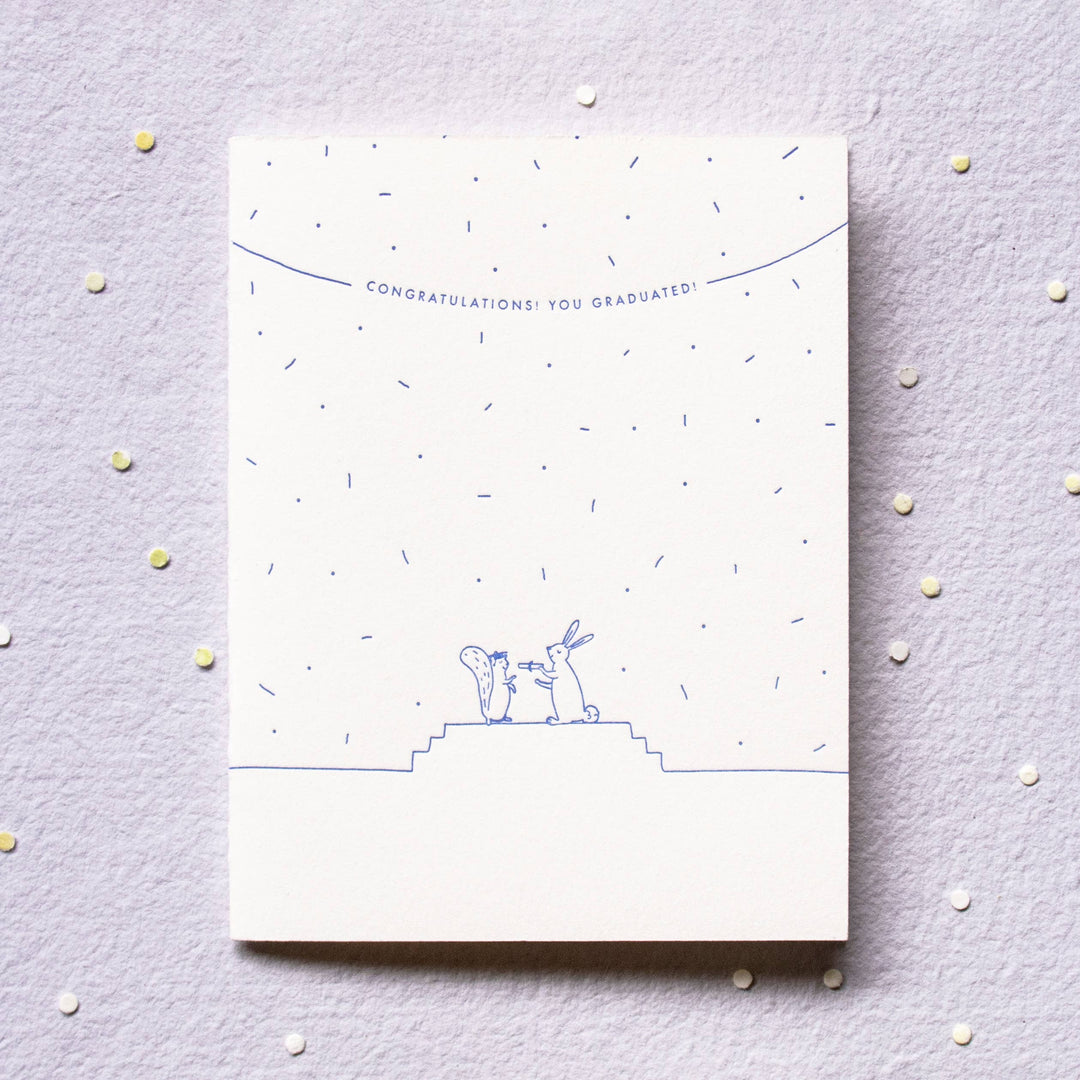 Homework Letterpress Studio Cards Grad Squirrel | Congrats | Letterpress Card