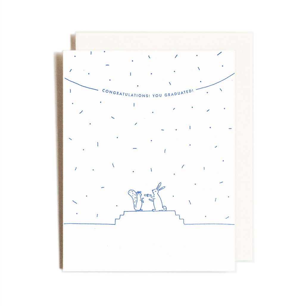 Homework Letterpress Studio Cards Grad Squirrel | Congrats | Letterpress Card