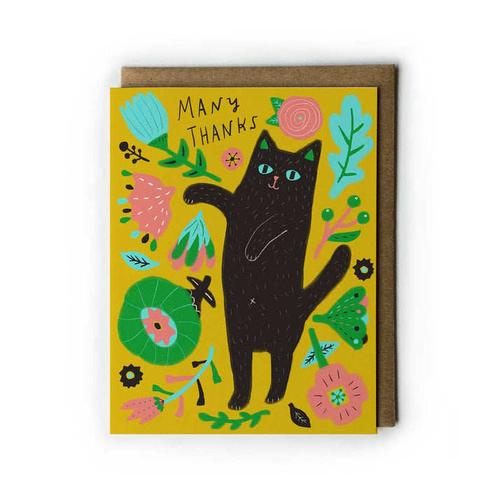 Honeyberry Studios Card Kitty Many Thanks Greeting Card