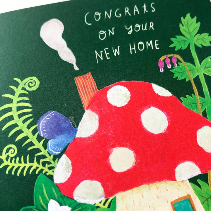 Honeyberry Studios Card Mushroom House Housewarming Greeting Card