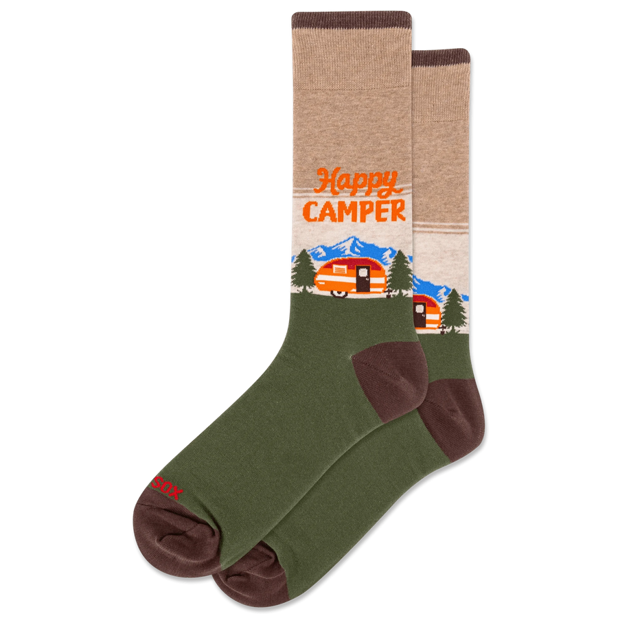 Hotsox Fashion Men's Happy Camper Crew Socks