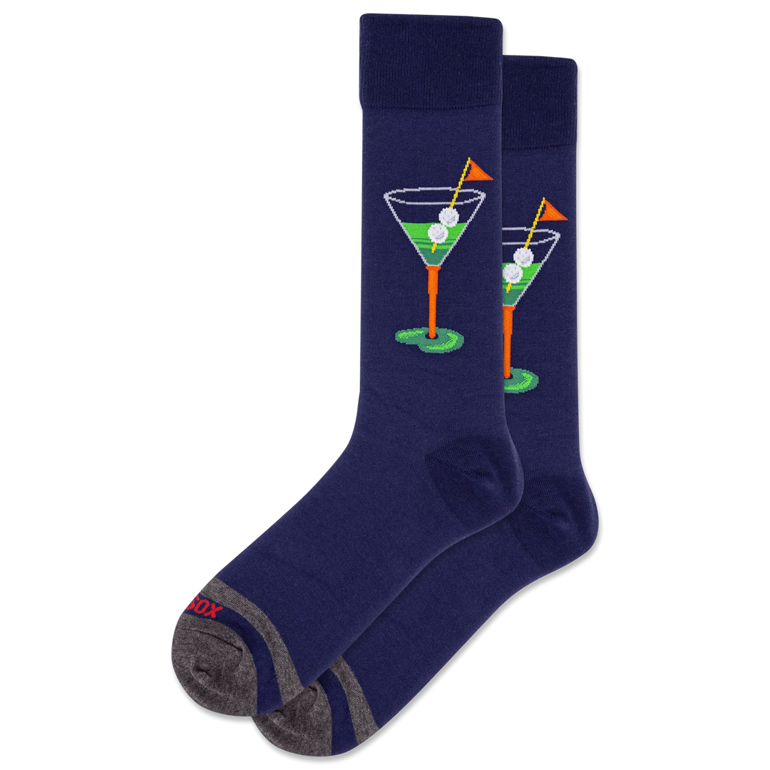 Hotsox Fashion Men's Martini Golf Crew Socks