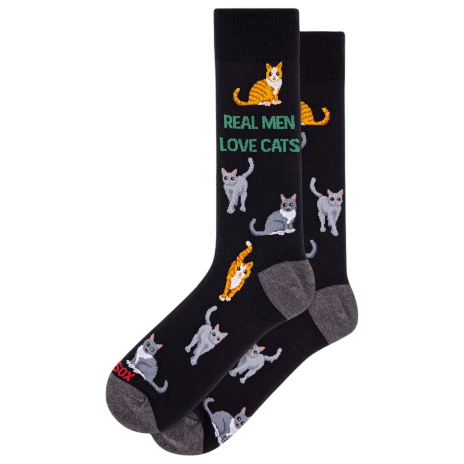 Hotsox Fashion Men's Real Men Love Cats Crew Socks