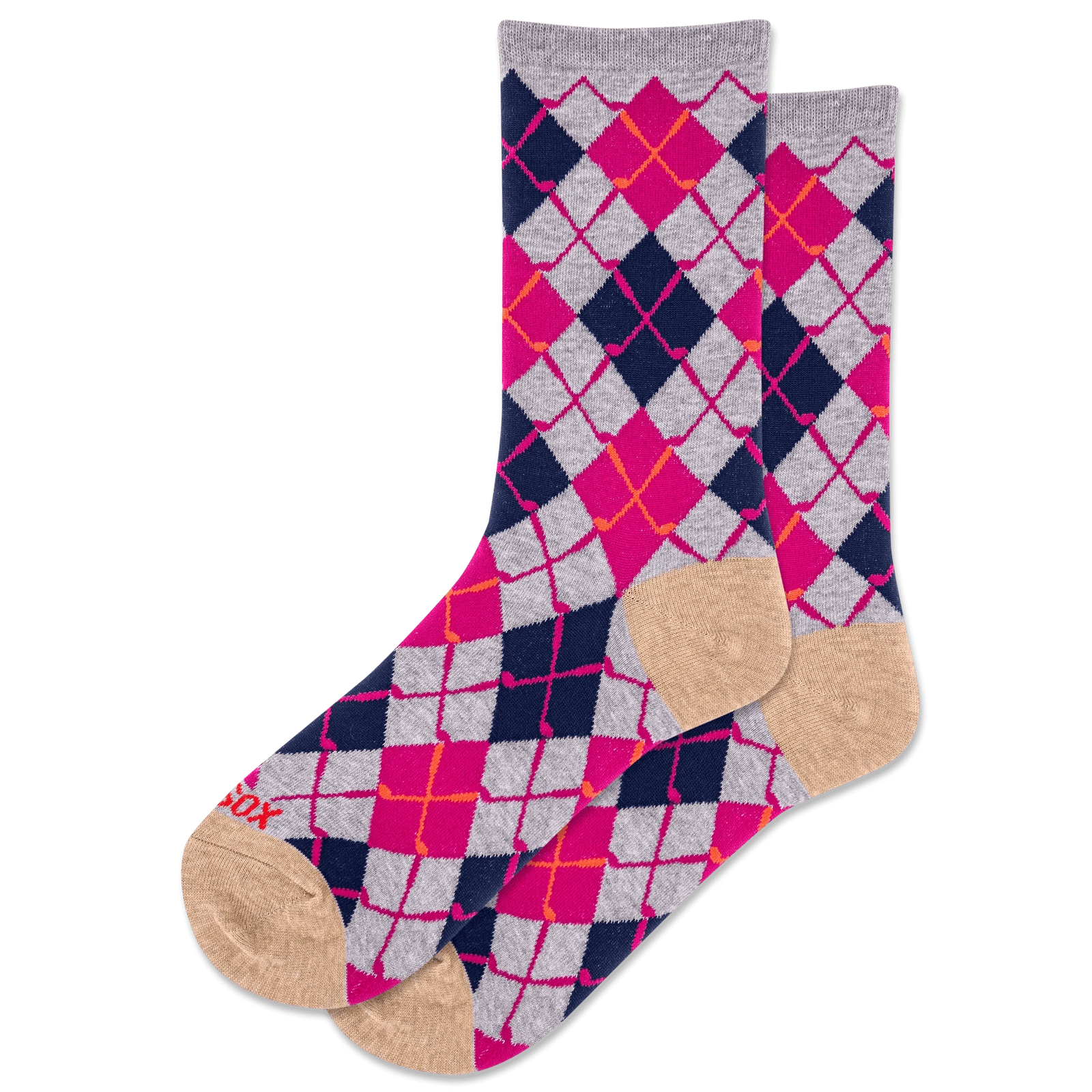 Hotsox Fashion Women's Argyle Golf Crew Socks
