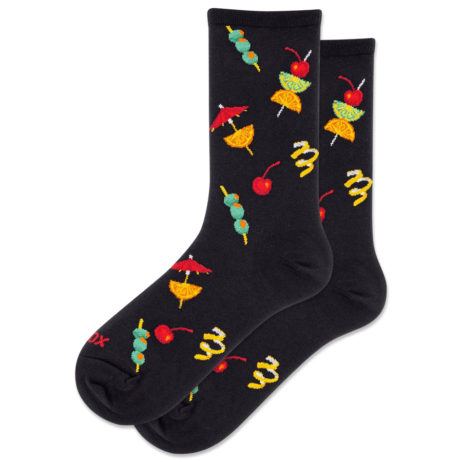 Hotsox Fashion Women's Cocktail Garnish Crew Socks