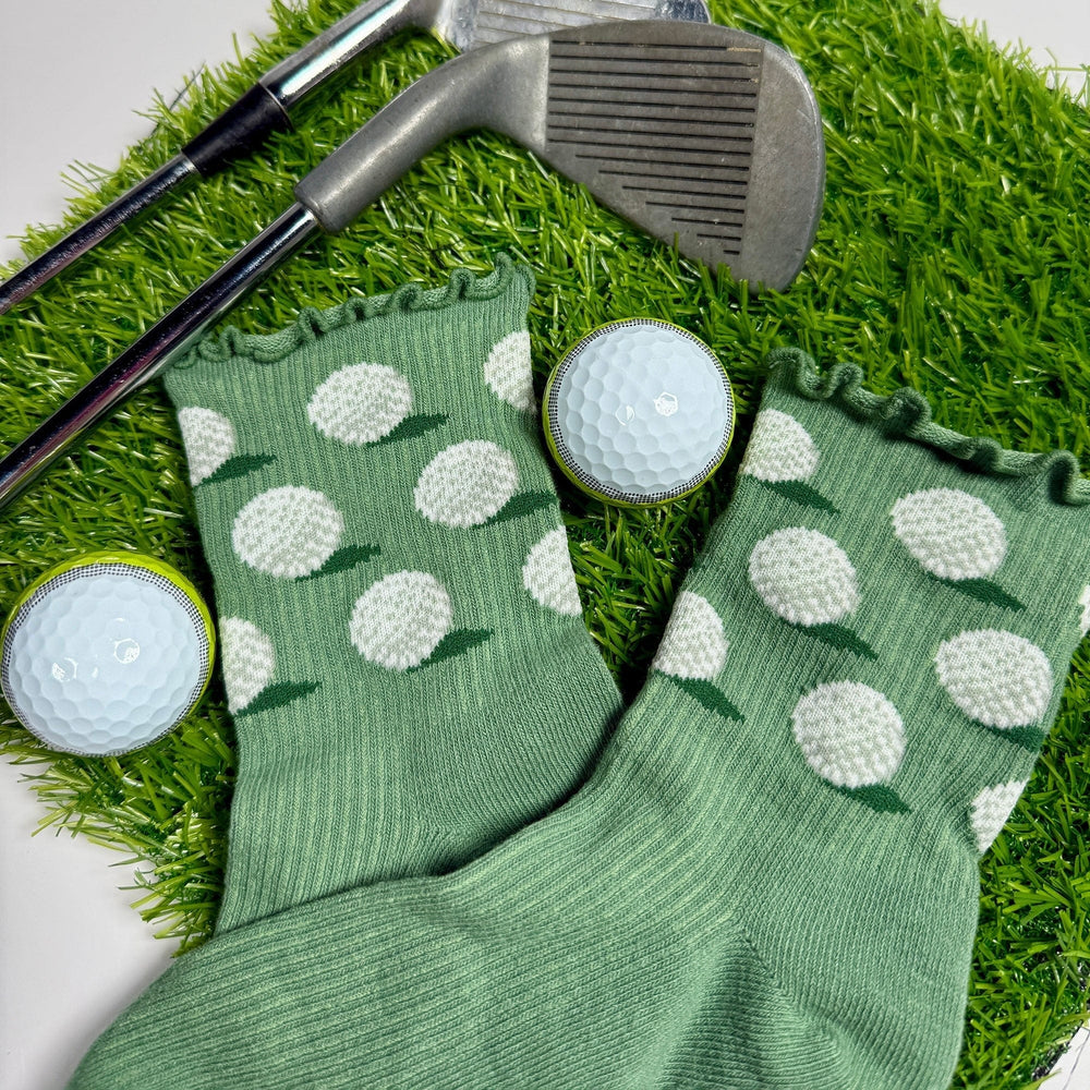 Hotsox Fashion Women's Golf Ball Lettuce Edge Crew Sock