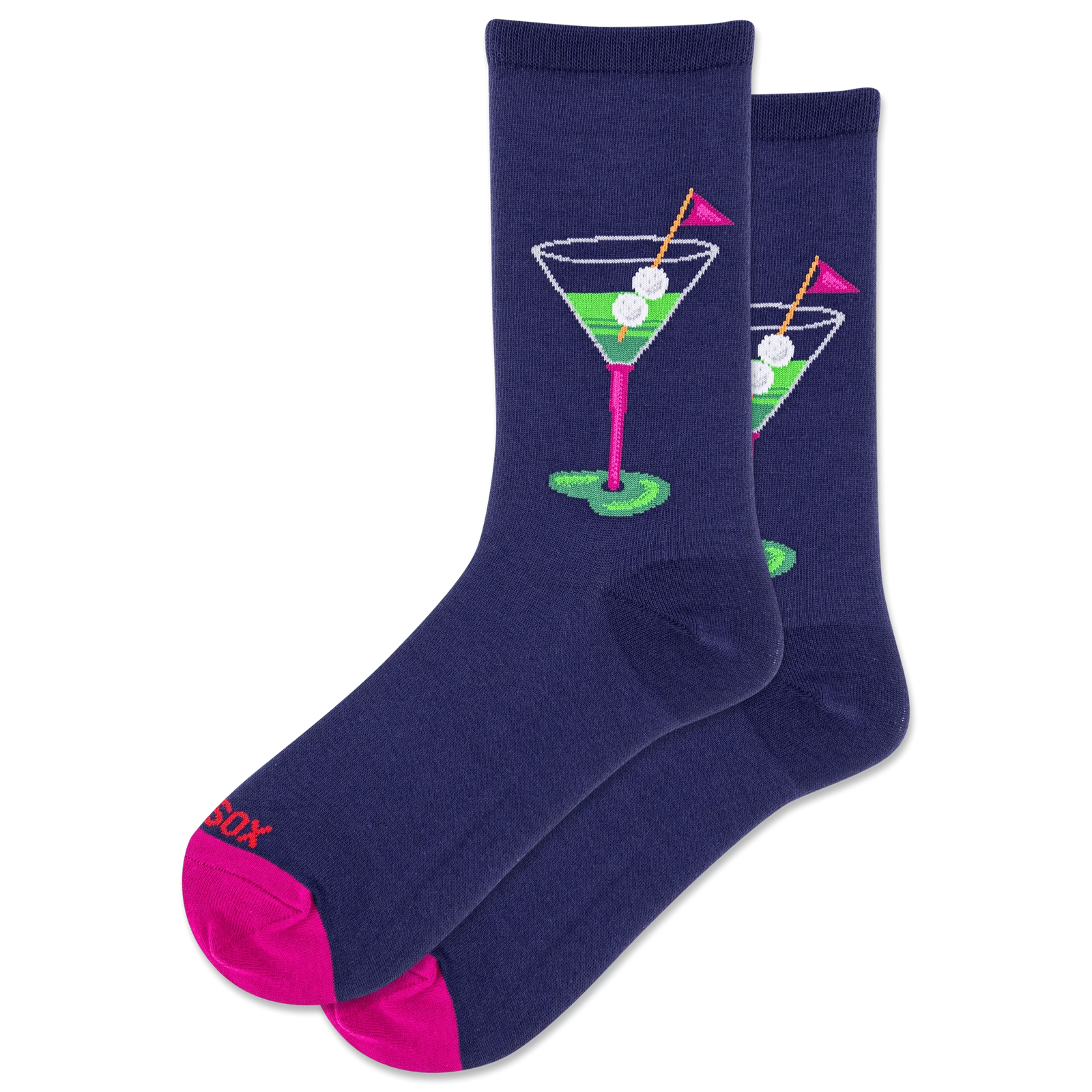 Hotsox Fashion Women's Martini Golf Crew Socks