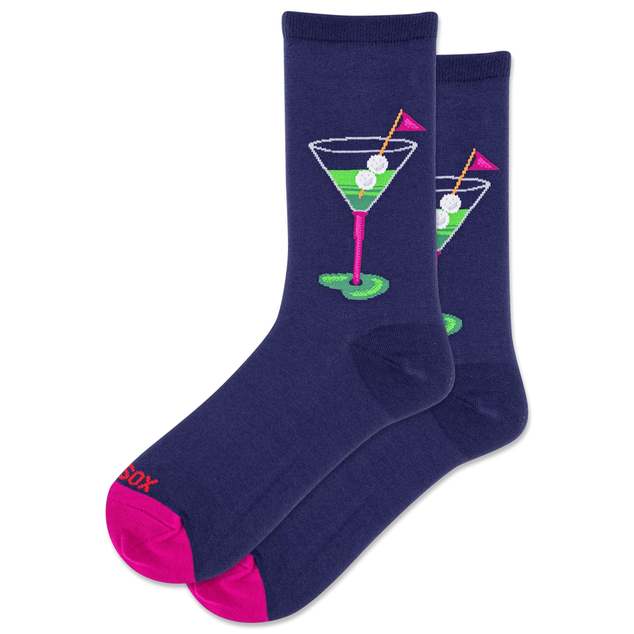 Hotsox Fashion Women's Martini Golf Crew Socks