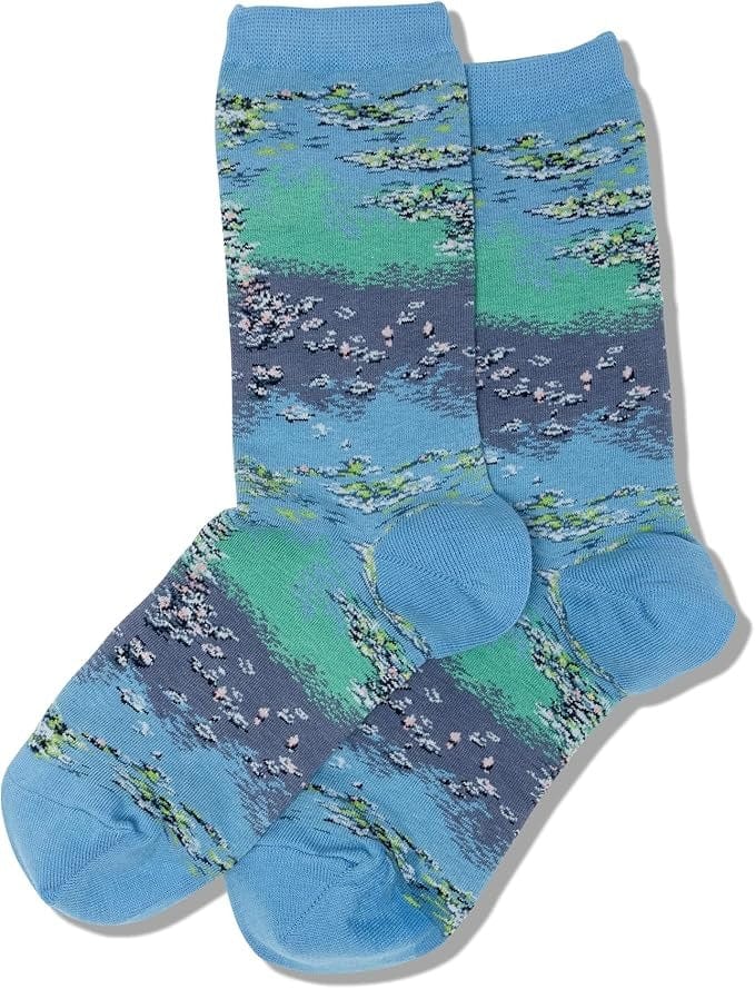 Hotsox Fashion Women's Monet Waterlillies Crew Socks