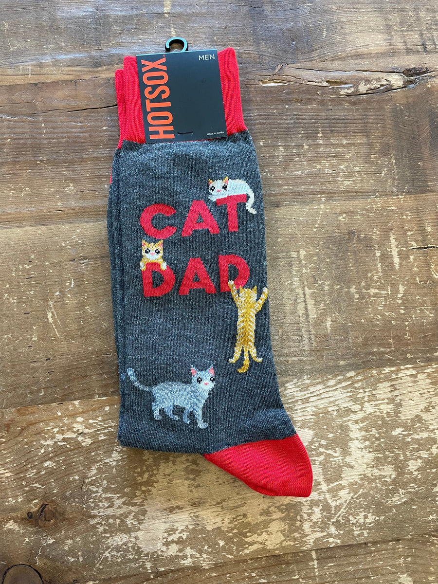 Hotsox Socks Cat Dad Crew Socks