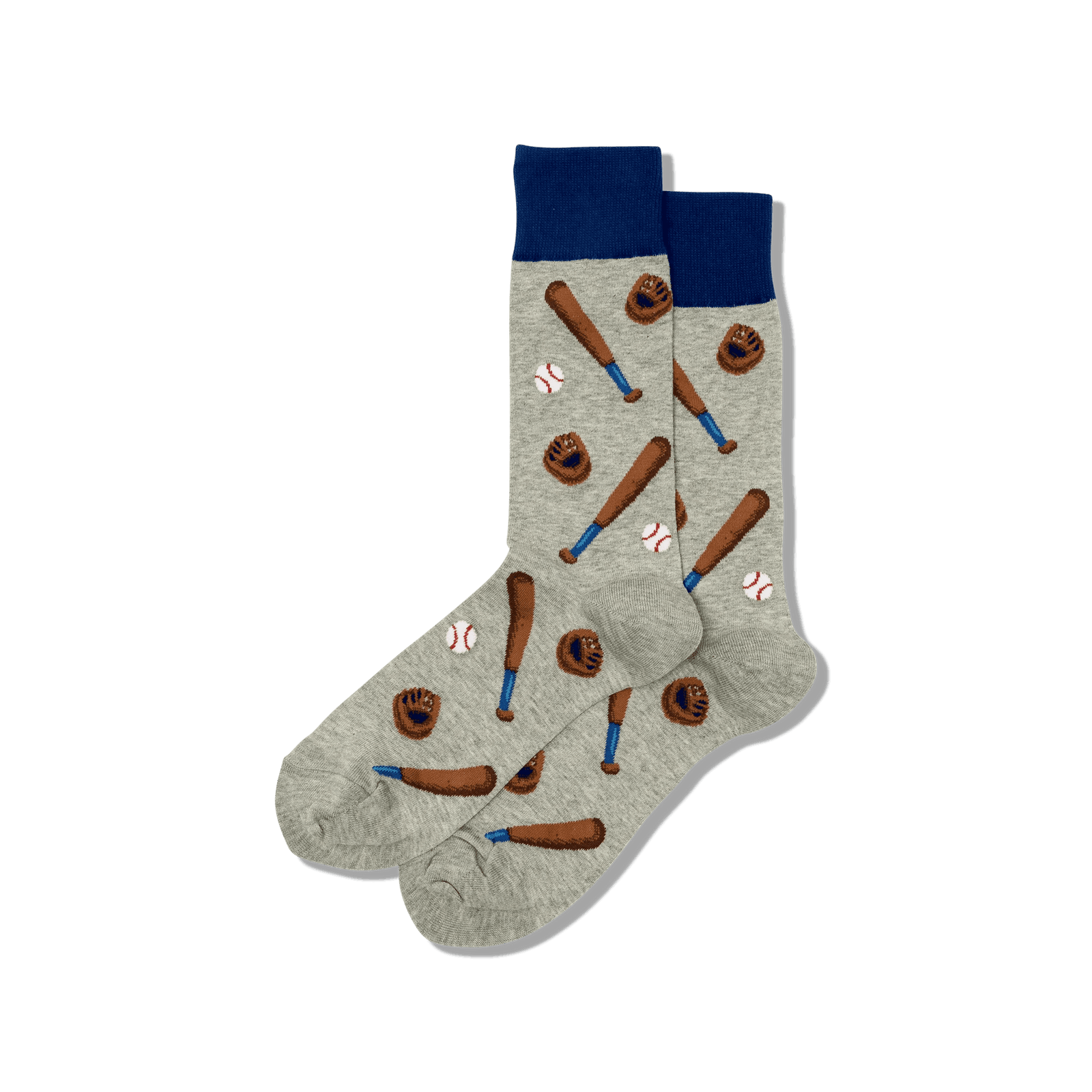 Hotsox Socks Men's Novelty Baseball Sweatshirt Gray Crew Socks