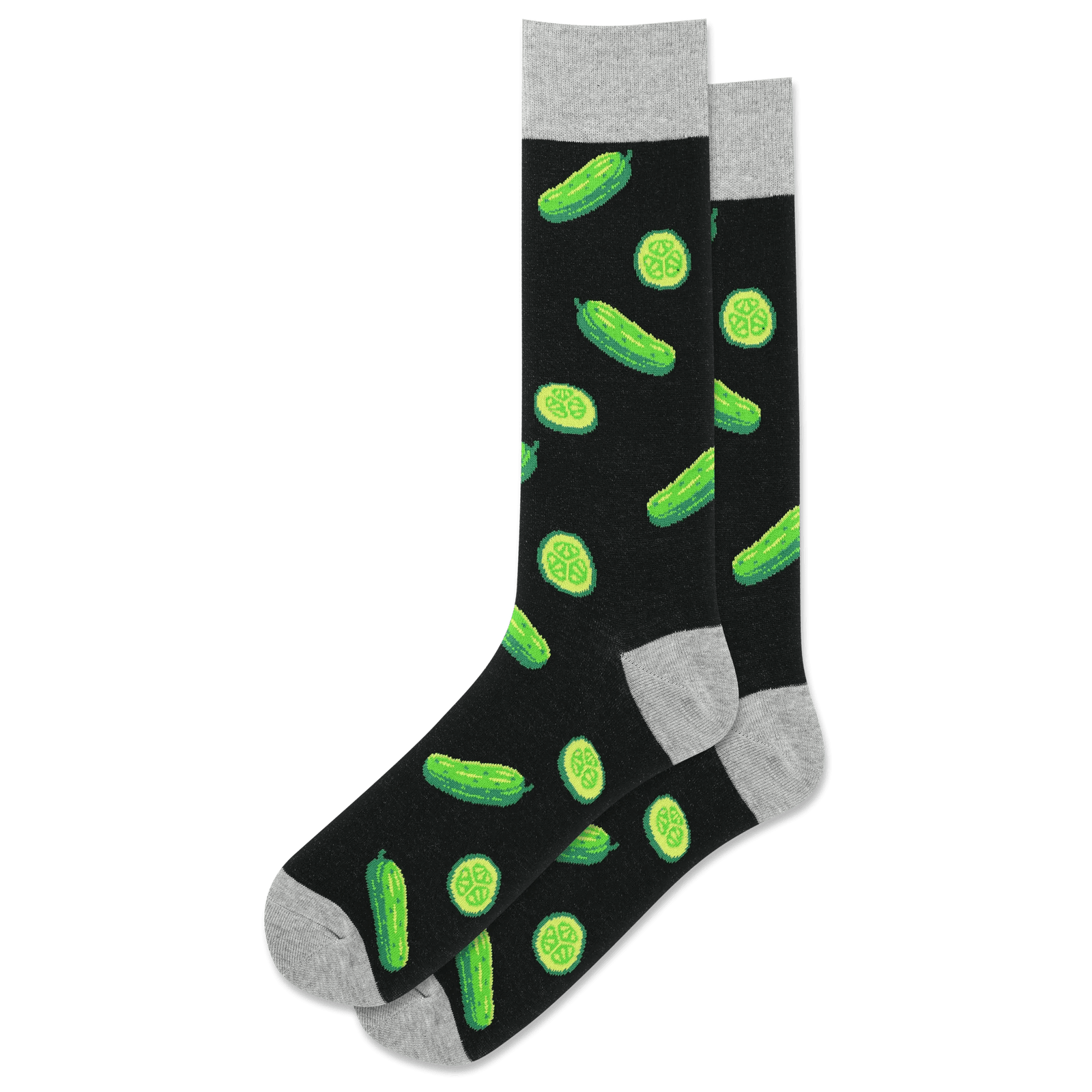 Hotsox Socks Men's Pickles Black Crew Sock
