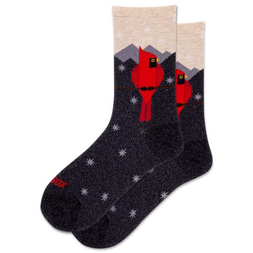 Hotsox Socks Women's Metallic Cardinal Black Crew Socks