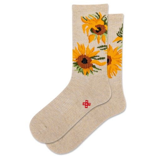 Hotsox Socks Women's Sun Flower Active Natml Crew Socks