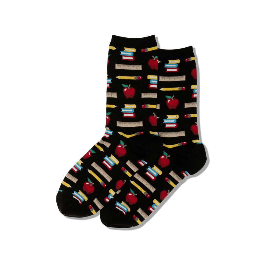 Hotsox Socks Women's Teachers School Supplies Black Socks