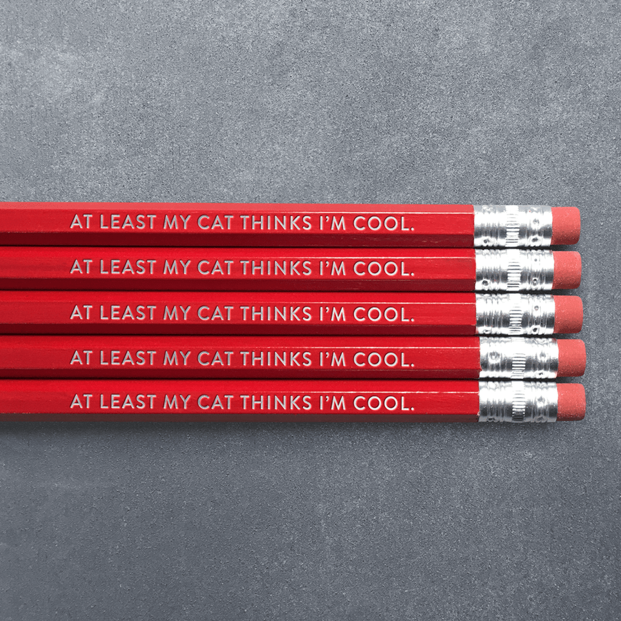 Huckleberry Letterpress Pencil No. 2 Pencils My Cat Thinks I'm Cool - Pencil Pack of 5
