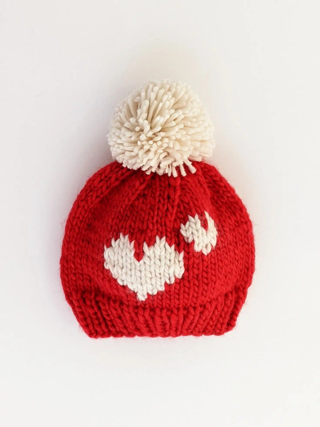 Huggalugs Beanie Sweetheart Red Valentine Hand Knit Beanie Hat