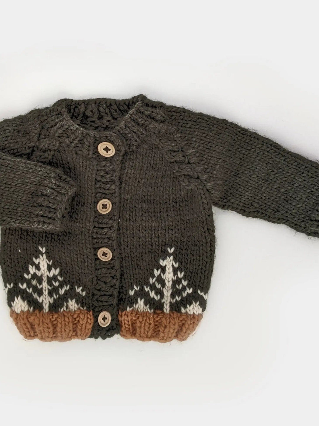 Huggalugs Sweater Forest Loden Garter Stitch Cardigan Sweater