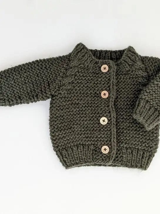 Huggalugs Sweater Loden Garter Stitch Cardigan Sweater