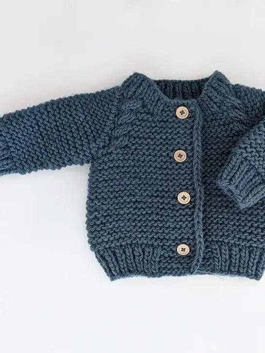 Huggalugs Sweater Slate Garter Stitch Cardigan Sweater