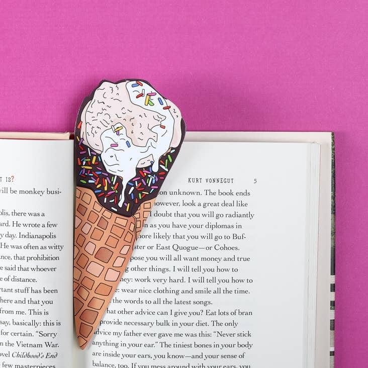 Humdrum Paper Bookmark Ice Cream Cone Bookmark