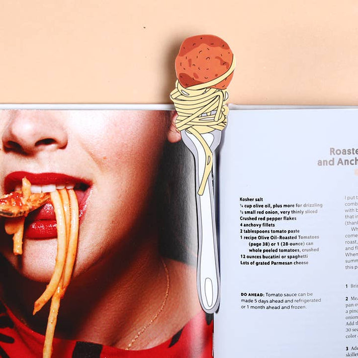 Humdrum Paper Bookmark Spaghetti and Meatballs Bookmark