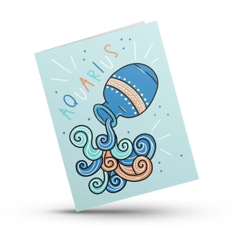 Hustle & Hope birthday card Aquarius Zodiac Birthday Card