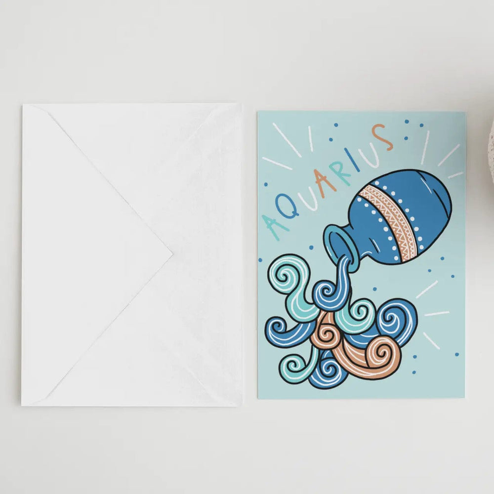 Hustle & Hope birthday card Aquarius Zodiac Birthday Card